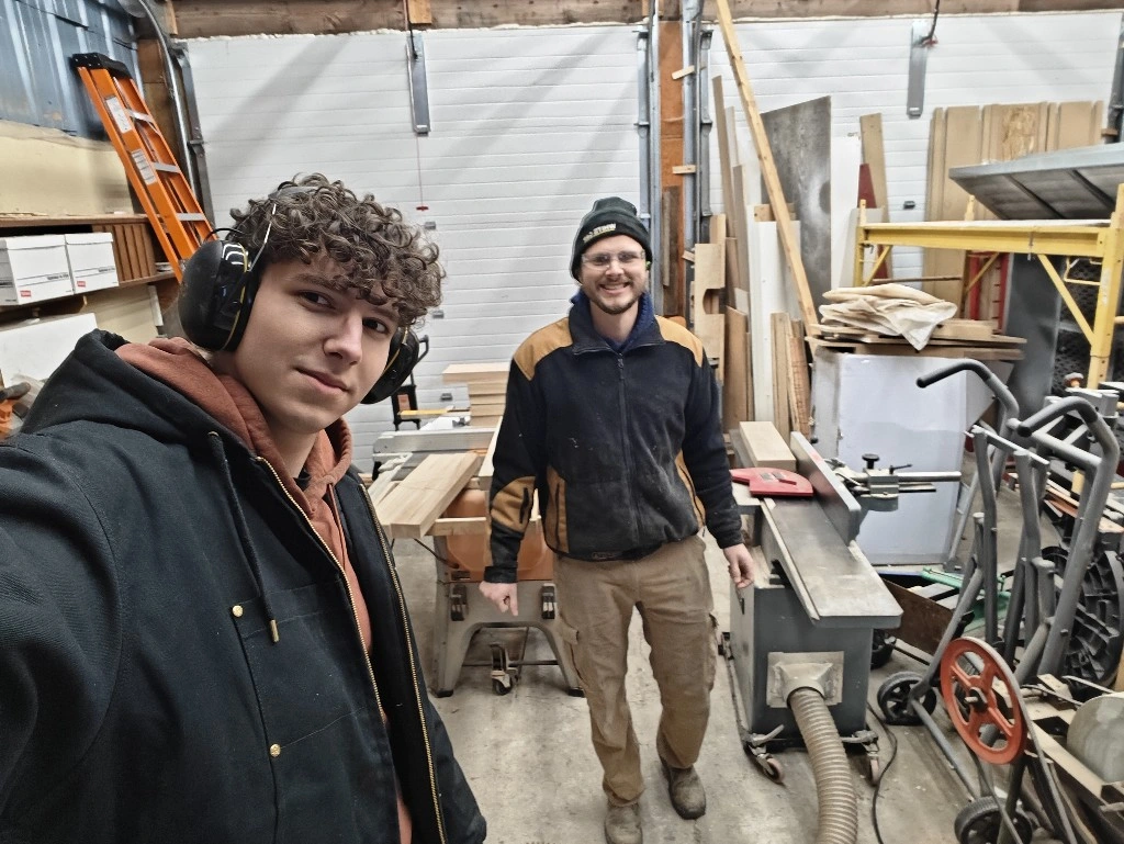 Jonathan and Daniel in the workshop